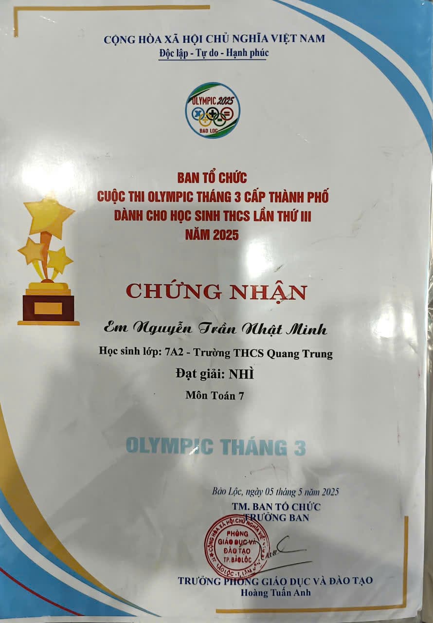 City-level Math Olympiad - 2nd Prize