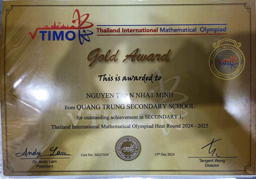 TIMO Grade 7 - Double Gold Medal