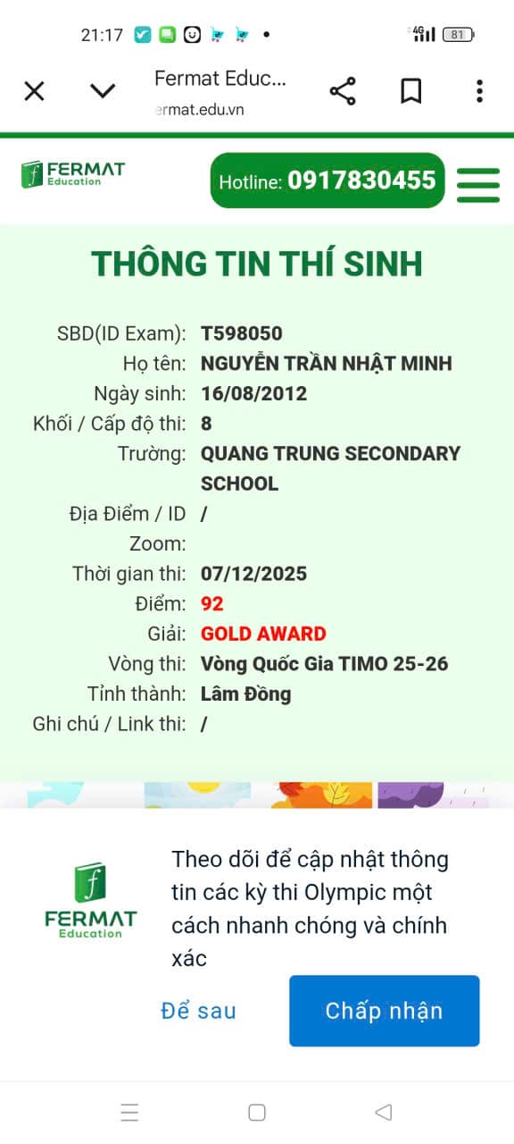 TIMO National - Gold Medal